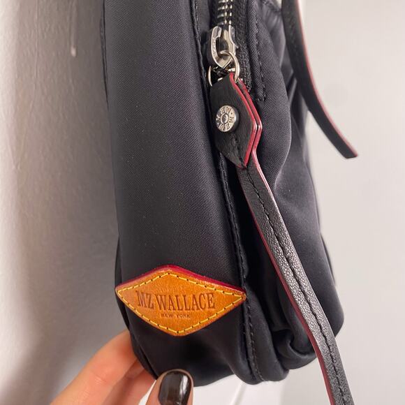 MZ Wallace Hayley Shoulder Bag Black w/ Red Trim - Picture 4 of 8